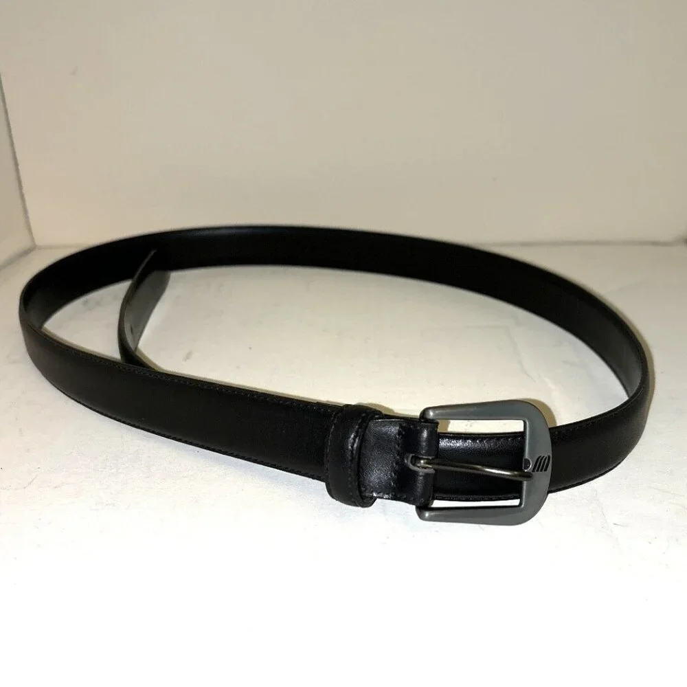 Brookhurst‎ Black Glove Leather Dress Belt - Made in Italy - 41